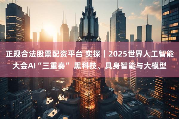 正规合法股票配资平台 实探｜2025世界人工智能大会AI“三重奏” 黑科技、具身智能与大模型