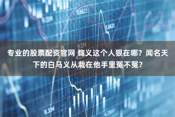 专业的股票配资官网 麴义这个人狠在哪？闻名天下的白马义从栽在他手里冤不冤？